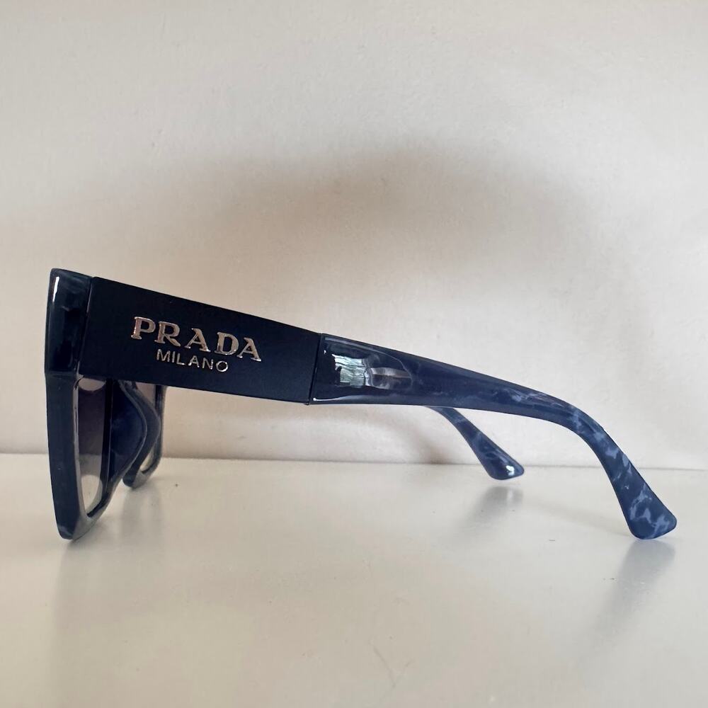 Prada Blue Marble Frame Chunky Sunglasses - Picture 4 of 7